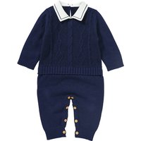 Newborn Baby Rompers Clothes 0-18m Infant Boy Turtle Neck Long Sleeve Knitted Jumpsuits Playsuits Autumn Winter Children Overall