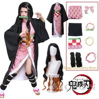 Nezuko Cosplay Kamado Nezuko Cosplay Costume Anime Uniform Adult Kids Halloween Clothes for Women