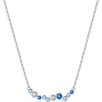 PANPOKI 925 Sterling Silver Blue Star Sea Zircon Necklace Pendant Necklace for Women Birthday Gifts Fine Jewelry