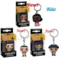 New 3 styles FUNKO Pocket Keychains Hamilton Series Alexander George Washington Angelica Schuyler Keychain Action Figure Toys