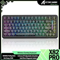 ATTACK SHARK X82PRO HE 75% Wireless Rapid Trigger Gaming Keyboard, Hall Effect Magnetic Switch, 8Khz Polling Rate, Hot-Swap, RGB