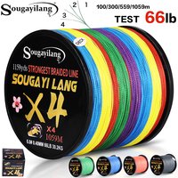 Sougayilang 4 Strands PE Braided Fishing Line 100M 300M 559M 1059M 18-66LB Multifilament Fishing Line Smooth Carp Fishing Pesca
