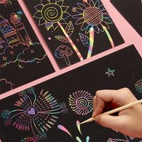 50 Pieces Rainbow Magic Scratch Off Paper Set for Kids Arts Scraping Painting Toy DIY Kids Toys Decor Paper