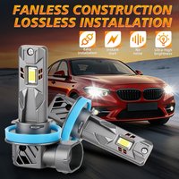 2PCS LED H11 H8 H9 Car Headlight Bulbs 300W 30000LM Bright Canbus Mini Size 6000K White Car Fog Light Daytime Running Light