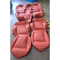 Customize Fit Accessories Car Seat Cover 5 Seats Full Set Leather for Audi A4 Audi A6 Q3 Q5 Q7 with middle diamond stitching
