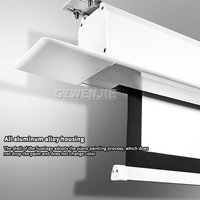 72"/84" In-Ceiling Mounted Electric/Motorized Projection/Projector Screen with Fiberglass Matte White For Home Theater