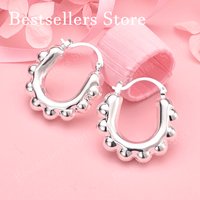 925 Sterling Silver Delicate Wavy Bead Ear Clips for Women - Fashionable Wedding Accessories & Party Gifts