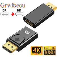 4K DisplayPort to HDMI-compatible Adapter Cable 1080P DP to HDMI-compatible Video Audio Converter For PC TV Laptop Projector