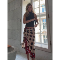 Retro Elegant Polka Dot Wrap Skirt Color Block Flowy Chiffon Women Skirts Streetwear Casual Chic Trendy Versatile Streetwear