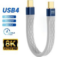USB C To Type C PD 240W Short Cable Thunderbolt 3 Fast Charging USB-C Cord 40 Gbps Data Transfer 8K@60Hz USB C Data Charge Cable