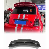 Glossy black/Carbon Rear Spoiler For Fiat 500 2012-2023 Abarth 595 695 L Type ABS Rear Spoiler -OEM Style Aerodynamic Wing