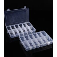 2Pcs/Transparent Plastic Storage Box with Multiple Compartments, Tool Box, Small Parts and Screws Storage Transparent Box