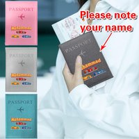 Custom Personalized Name Passport Holder Pu Synthetic Synthetic Leather Passport Cover Unisex Passport Storage Covers Personal