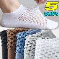 Sweat Absorbing Low Cut Sock for Women Men Soft Hollow Out Mesh Thin Socks Solid Color Comfortable Breathable Anti Slip Socks'