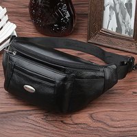 Men Waist Fanny Pack Belt Bag Purse Genuine Leather Multi-Pocket Travel Male Real Cowhide Crossbody Sling Chest Hip Bum Bags