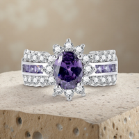 925 Sterling Silver Rows Sky Full of Stars Zircon Ring For Women Wedding Charm Engagement Fashion Jewelry