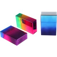 Punk Glitter Cigarette Case Gradient Color Smoke Cover Shiny ABS Portable Man Women Cigarette Box Lighter Cigarette Accessories