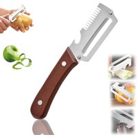 Multifunctional Wooden Handle Vegetable Peeler Bottle Opener and Grater 3in1 Kitchen Gadgets for Potatoes Pumpkin Garlic