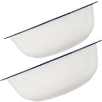 2Pcs Vintage Enamel Foot Soak Basin Retro Pedicure Tub Spa Foot Bath Bowl for Home Salon Professional Feet Soaking Tub Enamel