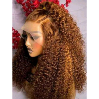 Perruques de cheveux humains naturels 4/27 Highlight Honey Brown Curly Transparent HD 13x4 Lace Frontal, couleur Ombré, Deep Water Wave
