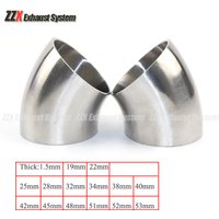 OD 19/22/25/28/32/34/38/40/42/45/48/51/52/53mm 304 Stainless steel 45 degree elbow Flange for automobile exhaust pipe connection