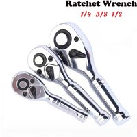 72 Teeth Quick Socket Mini Ratchet Wrench Spanner 1/4 3/8 1/2 Big Medium Small Fly Two-way Horns Short Handle Repair Hand Tools