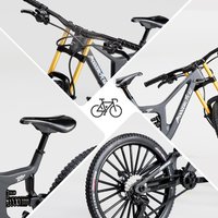 AliExpress NONE 1:8 Alloy mountain bike model with base - features realistic gears and dual suspension, perfect for cycling enthusiasts