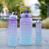 Wasserflasche, motivierende Trinkflasche, Sportwasserflasche mit Zeitmarkierung, tragbar, wiederverwendbar, Kunststoffbecher, Outdoor, Reisen, Fitnessstudio