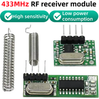 10-1pcs,Superheterodyne RF Receiver and Transmitter Module 433Mhz Remote controls For Arduino uno Wireless module Diy Kits