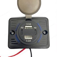 Quad-Port 12v USB Outlet Wall Mount Charger Panel 22.5W Dual USB-A 30W Dual PD Type-C Charger Accessories for Car Bus ATV Truck