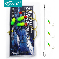 ZYZHE Saltwater Pompano Rigs for Surf Fishing Three Drops With 1/0# Circle Drop Shot Hooks Offshore Surf Fishing Tackle