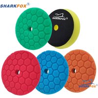 Sharkfox 5/6 pouces tampon de polissage de voiture éponge polissage épilation propre tampon de polissage perceuse roue polisseuse élimine les rayures réparation de voiture