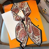 Paisley Cashew Print Long Strip Silk Scarf Women Neck Tie Soft Satin Neckerchief Female Foulard Headband Hijab Decorate Riband