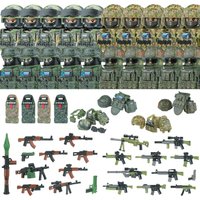 Military Special Forces MOC Building Block Russia Antonov VDV Special Forces Soldier Figure SWAT Weapons Shield Vest Brick Toys