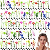 10/30PCS Mixed Random Style Grass Lady Decorative Headwear, Fashionable and Funny Floral Plant Hair Clips Hair Accessories