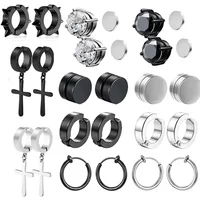 Non-pierced Earrings Non-hole Classic Fake Hoop Earring Punk Without Piercing Hip-hop Black Ear Bone Buckle Ear Clips Jewelry