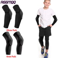 2PCS Kids/Youth 5-15 Years Sports Honeycomb Compression Knee Pad Elbow Pads Guards Protective Gear for Basketball,Baseball,Gym