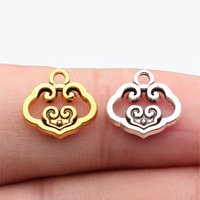 WYSIWYG 20pcs 13x13mm 2 Color Chinese Style Cloud Lock Charms Pendant For DIY Jewelry Making Jewelry Findings
