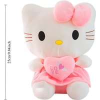 In stock 25cm Kitty Plush Toys Pillow Kawaii Anime KT Cat Plush Doll Soft Stuffed Cartoon Cute Pink Doll Birthday Gift