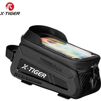 X-TIGER Bicycle Top Tube Bag Bike Phone Front Frame Bag TPU Screen Waterproof Bag for Cell Phone Under 6.7" iPhone 13,14,15 Pro