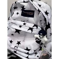 Stars All-Match Graffiti Printed School Bag Lightweight Large Capacity Backpack for Students Women American Retro Style Backpack