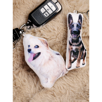 Custom Photo Pillow Keychain Personalized Pet Photo Keychain Dog Cat Lover Gift Cute Plush Keychain Couple Gift Anniversary Gift