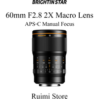 Brightin Star 60mm F2.8 2X Magnification Macro Lens APS-C Manual Focus Lens