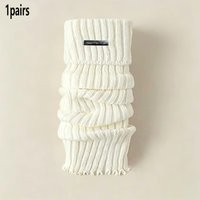 1 Pair Women's Solid Color Leg Warmers, Comfortable Breathable Casual Preppy Style, Sweet Ins Trendy Versatile Socks