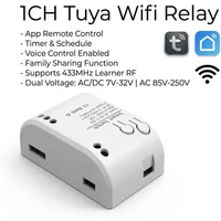 Single Way Tuya Smart Relay 12V-220V NO/NC/COM Wireless Remote Board RF Receiver Controller for Light Motor Alexa Work