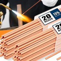 5/10/20PCS Phosphor Copper Silver Welding Rod 25cm Round Flat Electrode Brazing Soldering Rod for Electrical Mechanical Repair