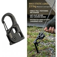Aluminum Alloy Tent Rope Tensioner Stainless Steel Self Lock Rope Adjuster 2-6mm Anti-Slip Tarp Tightener Outdoor Accessories
