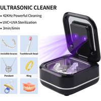 180ml Ultrasonic Cleaner UV Sterilization Ultrasound Dental Assistant Denture Washing Machine For False Teeth Aligner Retainer