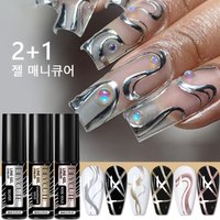 LILYCUTE 3Pcs/Set Metallic Painting Liner Gel Polish Super Bright Gold Silver Mirror Gel Nail Polish Semi Permanent Nail Get