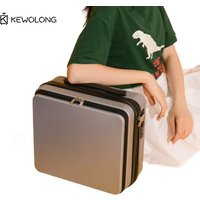 Mini 16 Inch Front Opening Carry On Suitcase, Portable Cosmetic Storage Case with Handle, Fits on Large Luggage, Fast Shipping